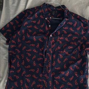 J.Crew Navy Lobster Print Shirt we